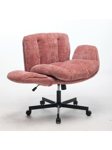 ABRIHOME Bürostuhl in Rosa Höhenverstellbar mit Armlehnen Gepolstert