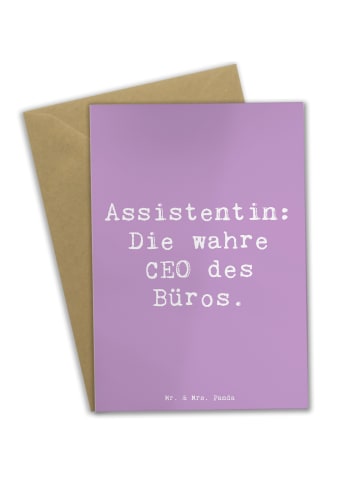 Mr. & Mrs. Panda Klappkarte Spruch Assistentin Königin mit Spruch in Lavendeltraum