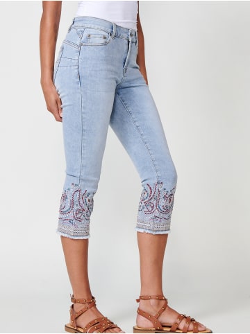 KOROSHI Caprihose aus denim. in blau