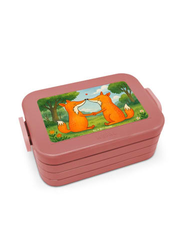 Mr. & Mrs. Panda Bento-Brotdose Füchse Liebe Design ohne Spruch in Rot Pastell