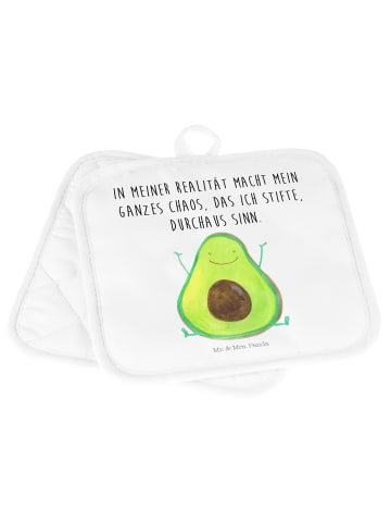 Mr. & Mrs. Panda 2er Set Topflappen  Avocado Glücklich mit Spruch in Weiß