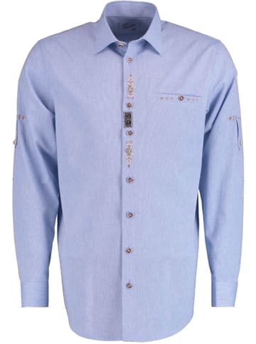 OS-Trachten Trachtenhemd Rimeda in mittelblau