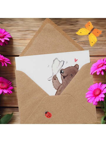 Mr. & Mrs. Panda Grußkarte Saunameister Herz ohne Spruch in Weiß