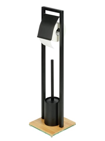 Wenko WC-Bürstenhalter Bambusa, WC-Bürstenhalter Mod. Bambusa in Schwarz