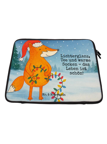 Mr. & Mrs. Panda Laptop Tasche Fuchs Weihnachten Design mit Spruch in Weiß