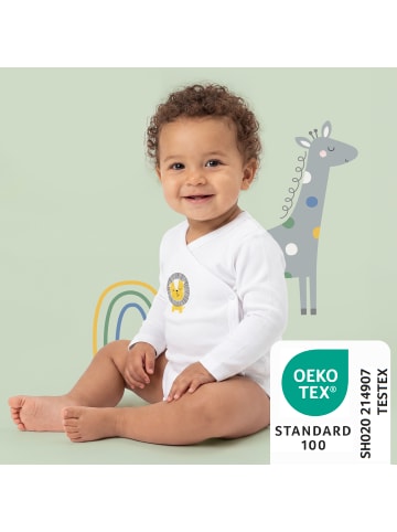 Schlummersack Bio Baby-Wickelbodys langarm 3er-Pack in Weiß