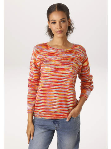 Aniston CASUAL Strickpullover in orange-rot-gelb-flieder-türkis-wollweiß