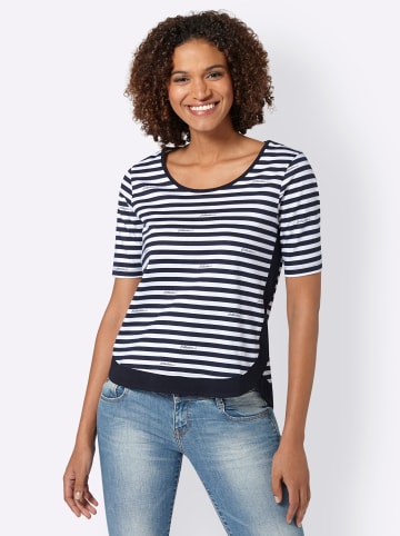 WITT WEIDEN Shirt in marine-weiß-gestreift