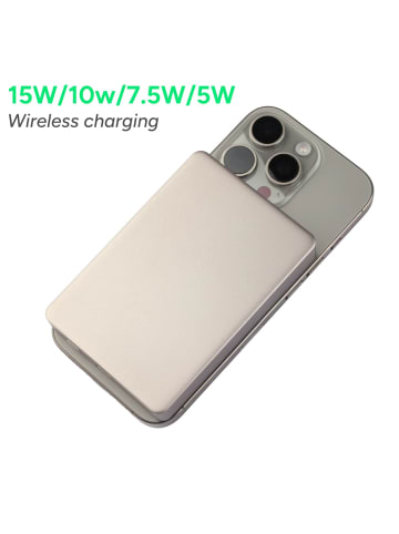 Kabellose Powerbank 10.000 mAh in Silber