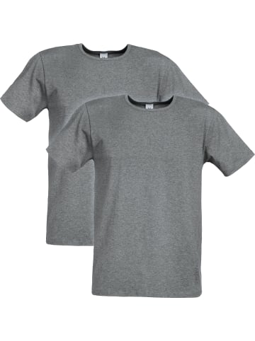 Erwin Müller Baumwolle, Single-Jersey Unterhemd, 1/2-Arm 2er-Pack in grau meliert