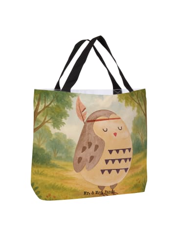 Mr. & Mrs. Panda Shopper Eule Federschmuck Design ohne Spruch in Weiß