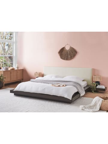 Beliani Doppelbett ZEN in Braun/Weiß - (W) 328 x (H) 86 x (L) 229 cm