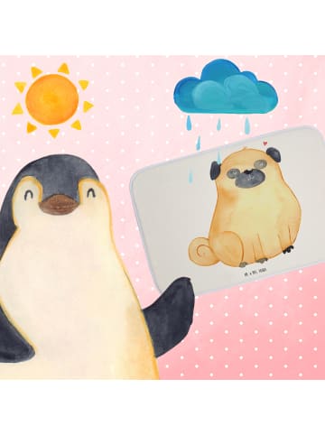 Mr. & Mrs. Panda Badteppich Mops ohne Spruch in Weiß