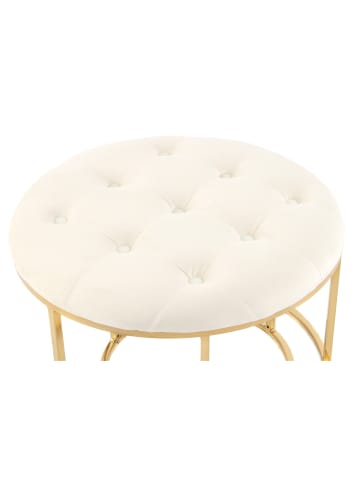 Kayoom Retro Hocker Becky 2erSet in elfenbein - gold