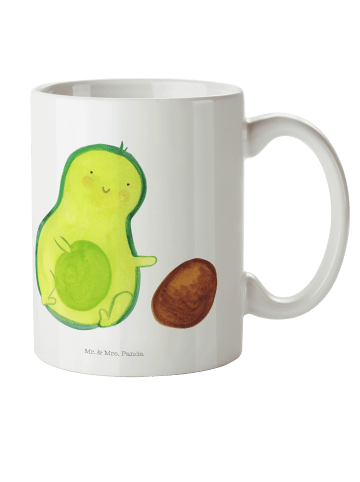 Mr. & Mrs. Panda Kindertasse Avocado Kern rollt ohne Spruch in Weiß