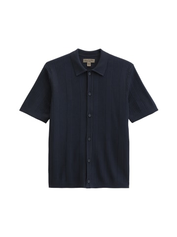 Marc O'Polo Kurzarm-Feinstrickshirt DFB Travel Collection in Deep Night Blue