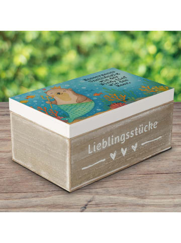 Mr. & Mrs. Panda truhe holz Wassermann Astrologie Design mit Spruch in Weiß