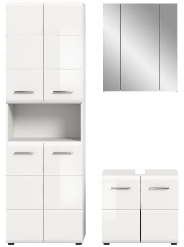 ebuy24 Badmöbelset Ice (3-teilig) Weiß 135 x 32 cm