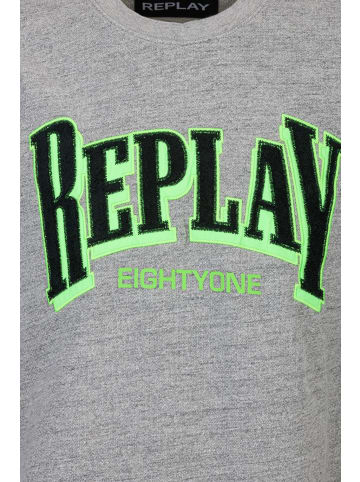 Replay Sweatshirt Muline' Cotton Fleece in grau