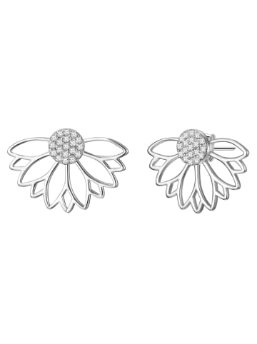Glanzstücke München Ohrstecker Lotusblume Sterling Silber Zirkonia in silber