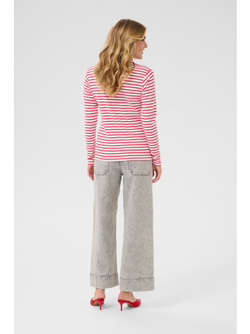 Kaffe Langarm-Shirt Liddy Regular fit in Chalk/Pink - Lilac Heart