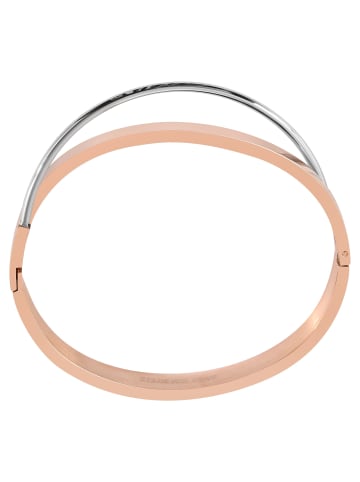 Adeliás Damen Armband – Armreif aus Edelstahl Ø 6,0 cm cm in silber