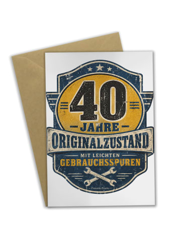 Mr. & Mrs. Panda Glückwunschkarte Geburtstag Vintage-Garagenabze... in Weiß