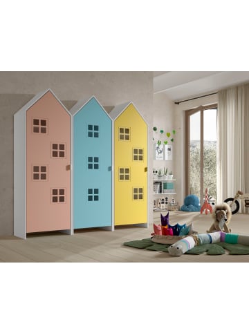 58 aufm Kessel REGALSCHRANK Set Kania 173x37x171 MDF Weiß /Bunt