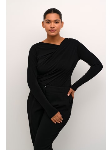 KAFFE curve Langarm-Bluse KCaidi Tight fit in Black Deep