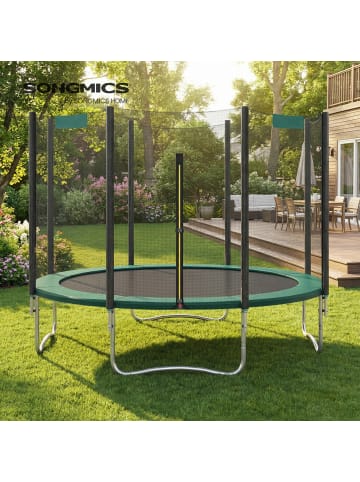 SONGMICS Gartentrampolin Saul in Grün -(H)270 x Ø366 cm