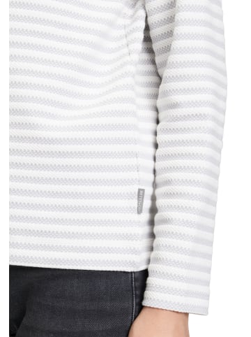 BETTY & CO Sweatshirt mit U-Boot-Ausschnitt in Grau/Weiß