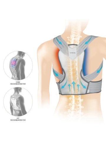 nah-vital Rückenkorrektor mit Gelpad Stützstäben einstellbar Stabilisator L/XL