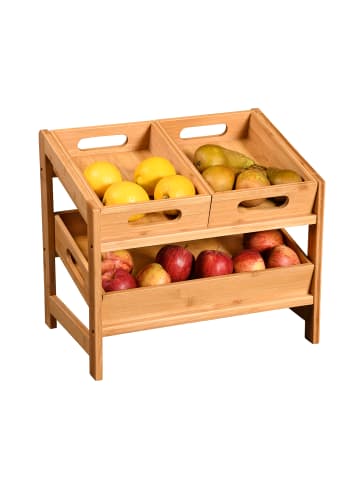 Kesper Küchenregal mit herausnehmbaren Tabletts, Bambus in Braun, 26 x 35,5 x 39,5 cm