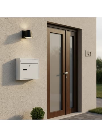 relaxdays Briefkasten in Weiß - (B)36 x (H)31 x (T)10 cm