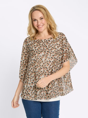 Sieh an! Schlupfbluse in champagner-camel-bedruckt