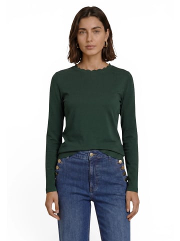 Zero  Basic Langarm-Shirt unifarben in Green Forest
