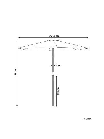 Beliani Marktschirm VARESE in Grau - (W) 266 x (H) 238 x (L) 266 cm