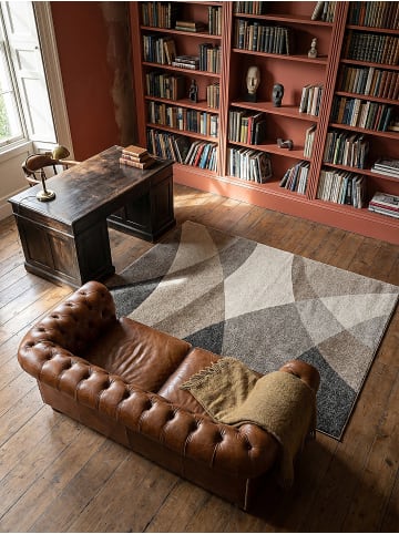 KADIMA DESIGN Teppich Niederflor Abstrakt pflegeleicht Wohnzimmer Flur Esszimmer in Beige
