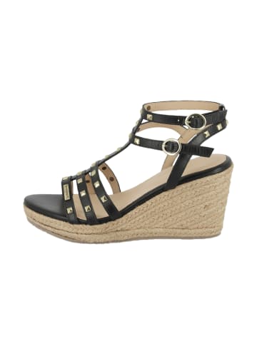 Les Tropéziennes par M Belarbi Lili-Sandalen aus Leder mit Keilabsatz Schwarz