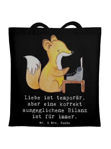 Mr. & Mrs. Panda Tote Bag Buchhalter Weisheit mit Spruch in Schwarz