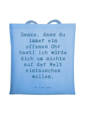 Mr. & Mrs. Panda Shopping Tasche Spruch Freund fürs Leben mit Sp... in Sky Blue