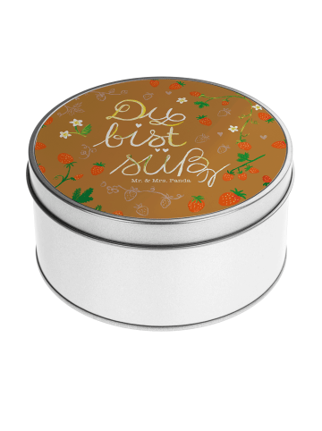 Mr. & Mrs. Panda Erinnerungsbox Erdbeeren Süß mit Spruch in Bunt