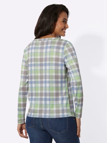 WITT WEIDEN Langarm-Shirt in eucalyptus-taupe-kariert