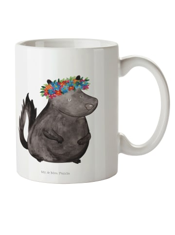 Mr. & Mrs. Panda Plastikbecher Stinktier  ohne Spruch in Weiß