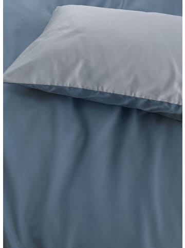 Hessnatur Satin Wende Bettwäsche-Set in stahlblau