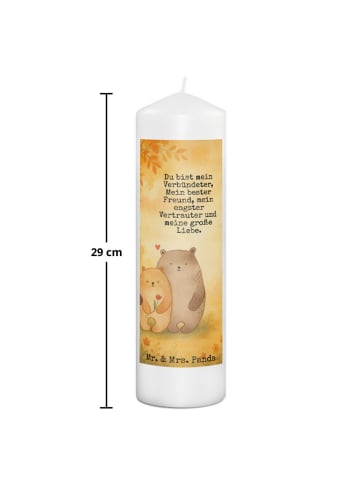 Mr. & Mrs. Panda Kerze Bären Liebe Design mit Spruch in Weiß