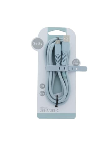COFI 1453 Setty Ladekabel USB-A auf USB-C KSA-C-1.523 1,5m 10.5W 2,1A Blau in Schwarz