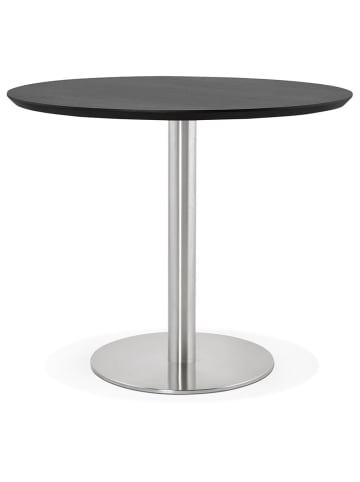 KADIMA DESIGN Robuster Runder Esstisch Ø 90 cm mit Stahlgestell & MDF-Platte in Schwarz