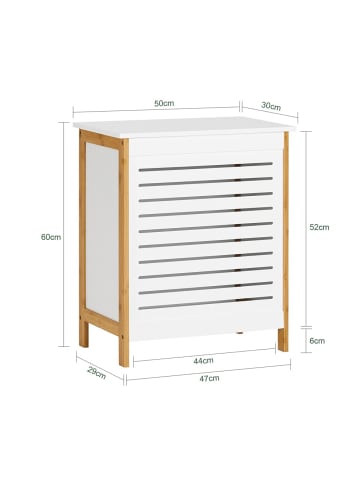 SoBuy Wäschekorb in Reinweiß - (W) 30 x (H) 60 x (L) 50 cm