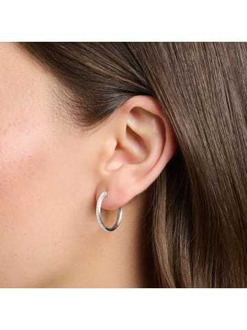 Thomas Sabo Creolen Weiße Steine Pavé Silber in silber, weiß